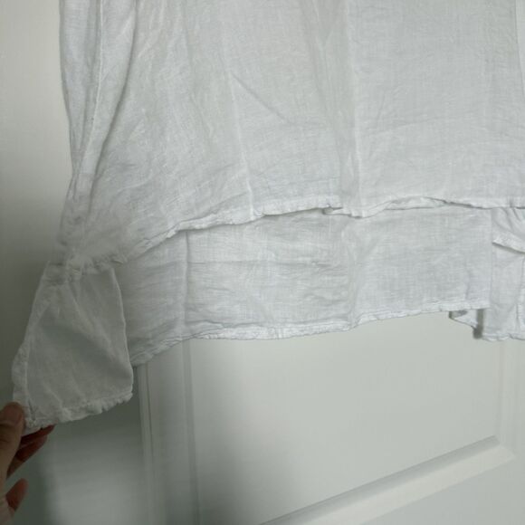 Gigi Moda 100% linen white tank top summer spring Large - Picture 4 of 15